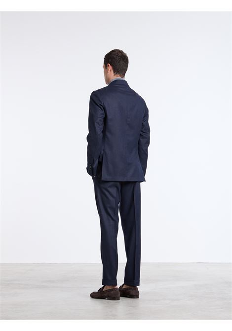 SINGLE-BREASTED PURE WOOL SUIT - BLUE - LUIGI BORRELLI - NAPOLI